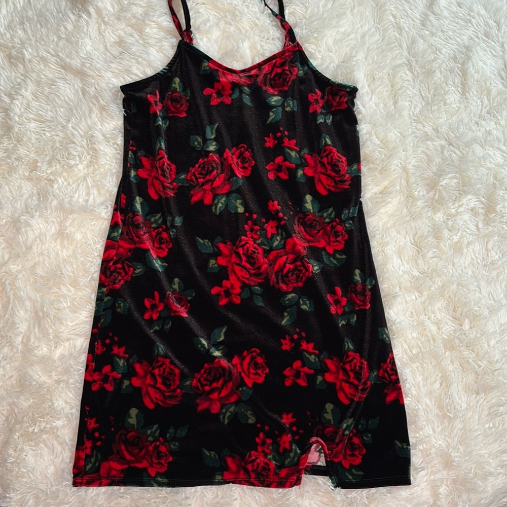 Art Class Velvet Slip Dress